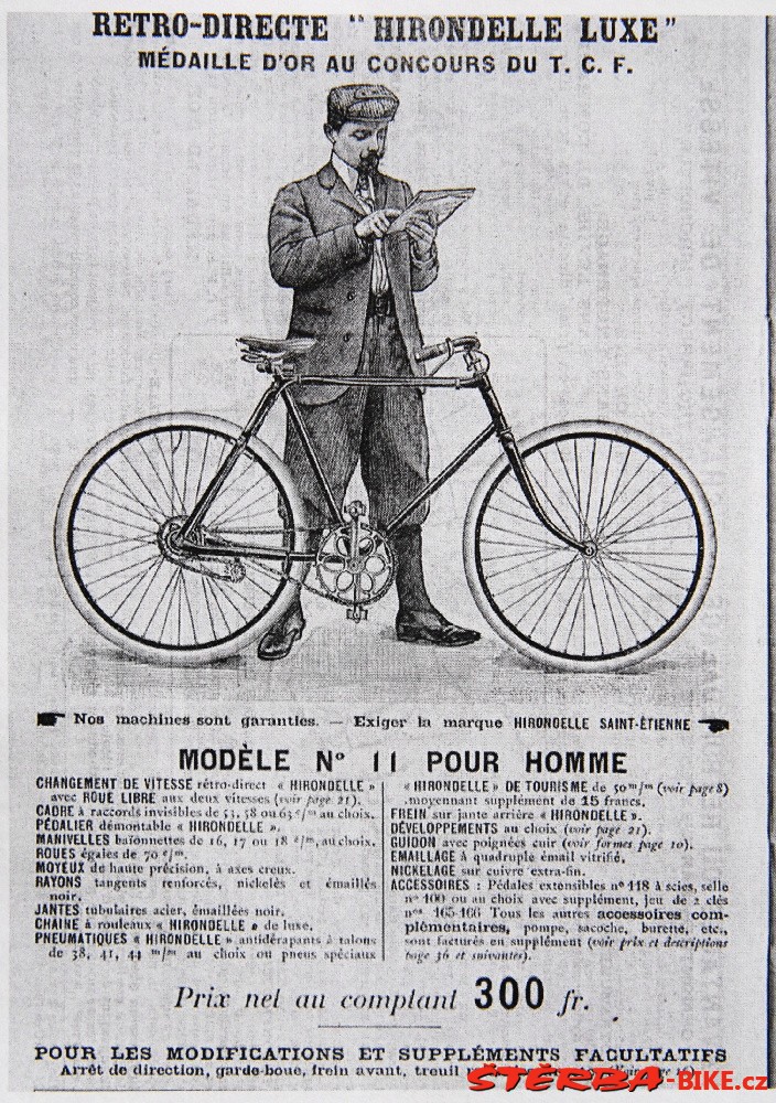 Vintage cycling advert poster reproduction. Hirondelle Cycles 