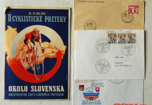 Group of postage stamps and postmarks - Tour de Slovakia