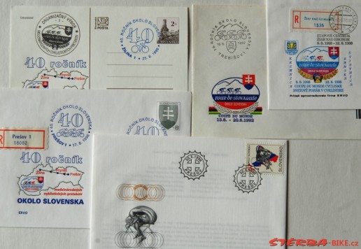 Group of postage stamps and postmarks - Tour de Slovakia