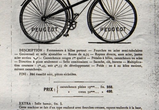 Peugeot early X-frame safety, c.1889/90
