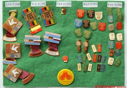 Group of badges "Course de la Paix"