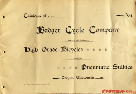 "Badger Cycle Company" firemní katalog - 1894