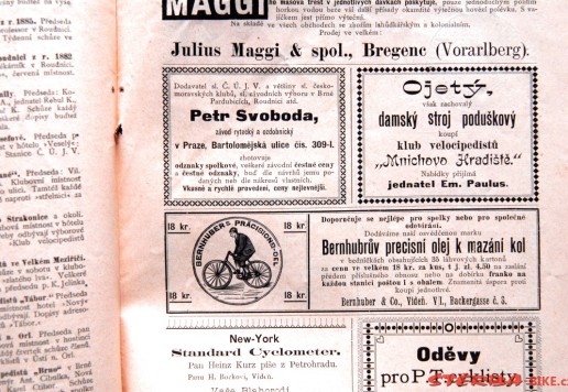 Časopis Cyklista - 1895