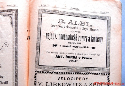 Časopis Cyklista - 1895