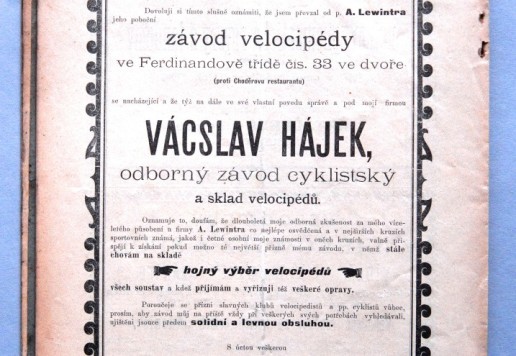 Časopis Cyklista - 1895