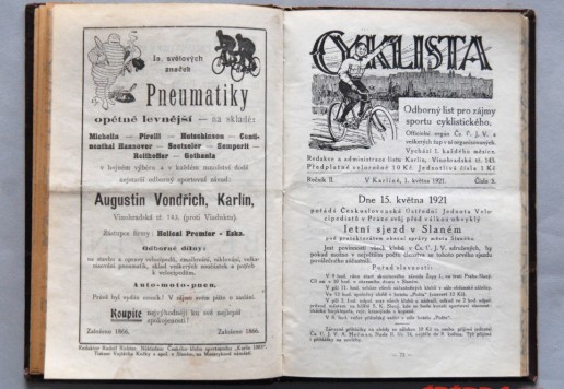 Cyklista - 1921 magazine