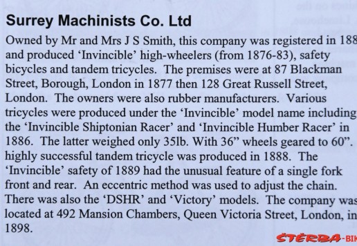 Surrey Machinists Co. 1888 - Race model 10 kg!!