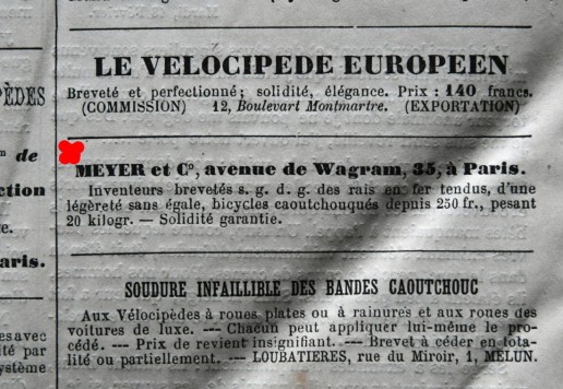 Very rare high wheel MEYER, France - c.1872/75
