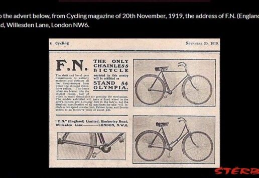 Dámské kolo F.N. Chainless c.1915/20