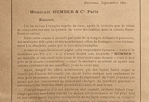 HUMBER & Co., Light Safety, England - c.1893/94