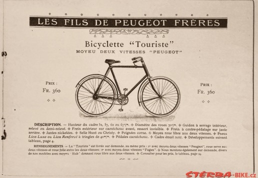 Luxury men's PEUGEOT model "Touriste" c.1906