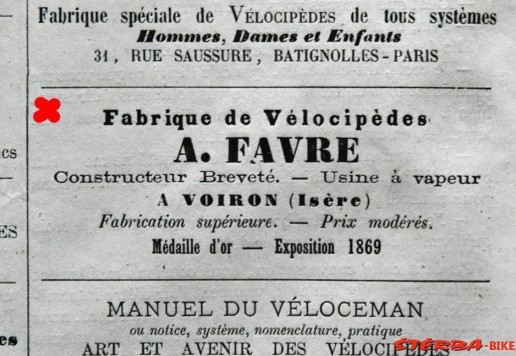 Boneshaker Favre - nálezový stav, France 1868