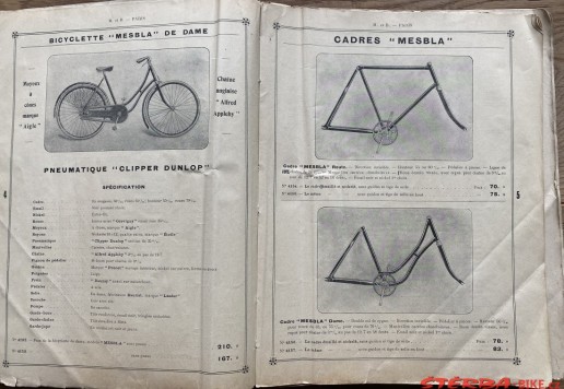 Velocipédie - Mestre & Blatgé katalog, Francie 1911