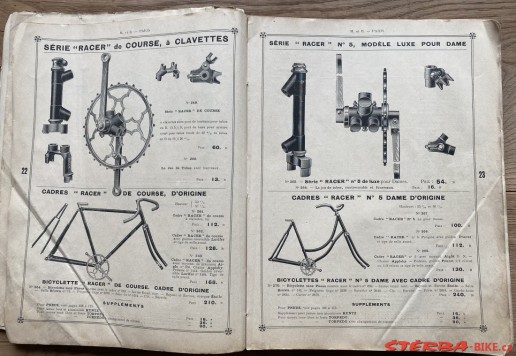 Velocipédie - Mestre & Blatgé katalog, Francie 1911
