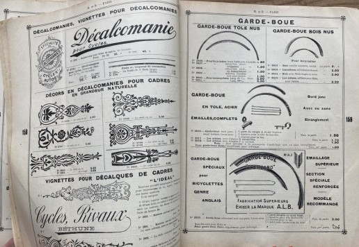 Velocipédie - Mestre & Blatgé katalog, Francie 1911