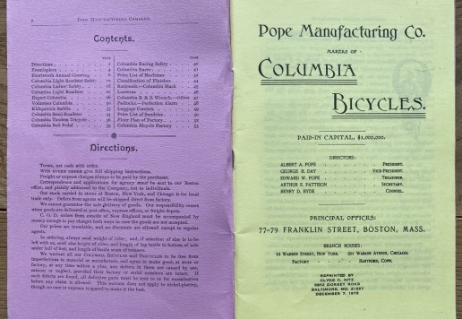 Columbia catalogs1884 a 1891
