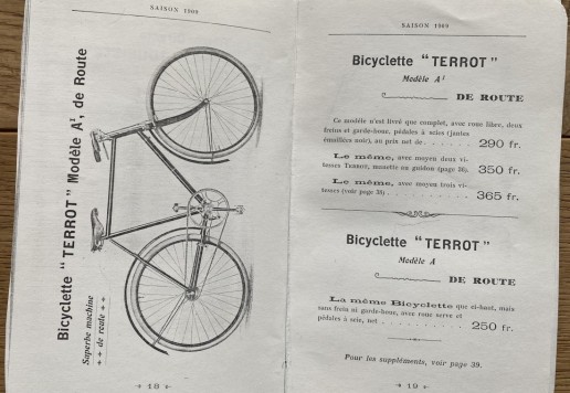 Terrot 1909, cycles and morcycles catalogs