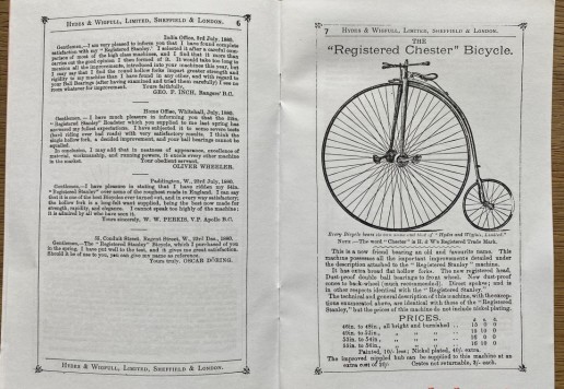 Starley & Sutton 1884, Hydes & Wigfull 1882