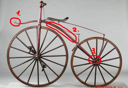 Velociped - original stav i barva, cca 1869/70