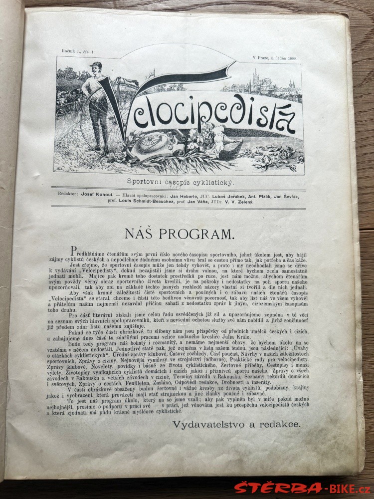 Josef Kohout VELOCIPEDISTA 1888