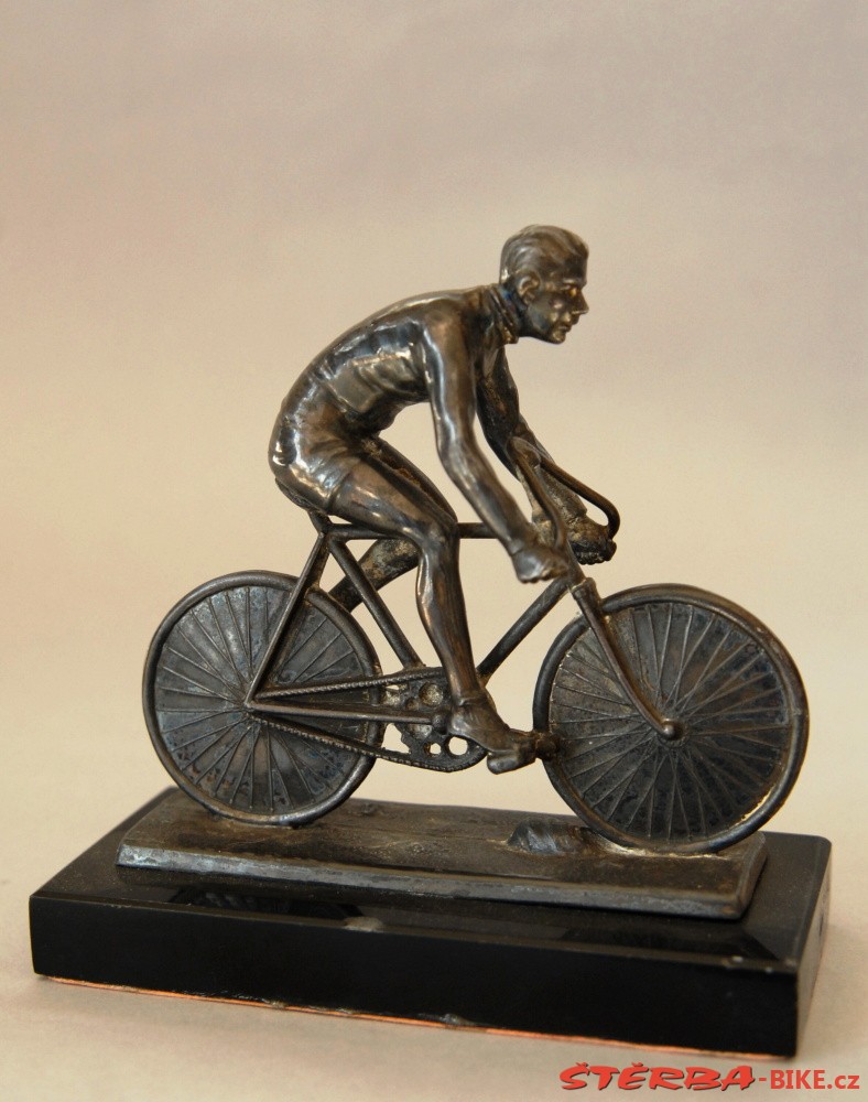 Těžítko se soškou cyklisty - cca 1930
