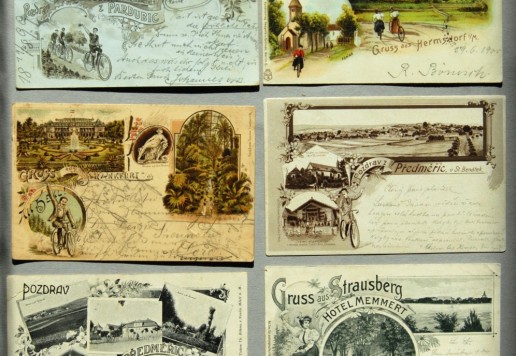 Set of lithographic postcards