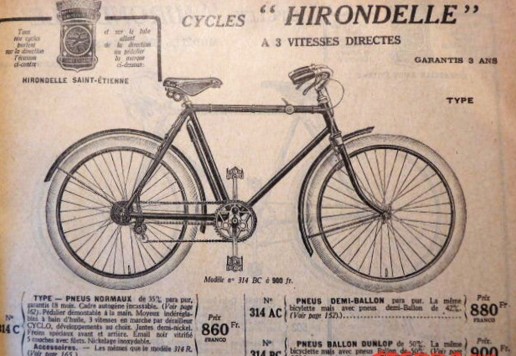Hirondelle cyclotouring luxury bicycle - Francie 1920 cca
