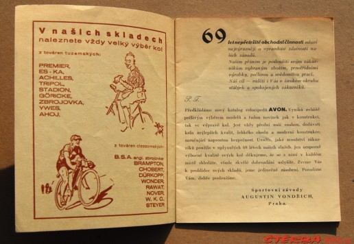 2x Velo catalogue Vondřich 1938