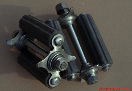 Replica of pedals for a high-wheel bicycle