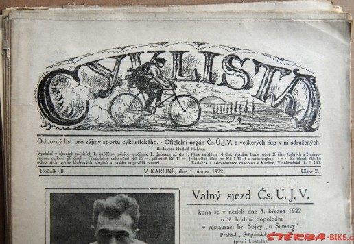 Časopis Cyklista - 1922