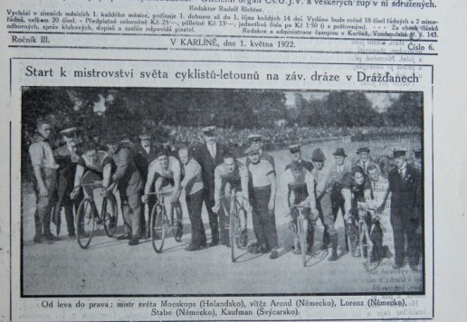 Časopis Cyklista - 1922