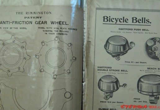 Set of advertising leaflets, invoices and written, material, mostly English, MIX parts, bicycles