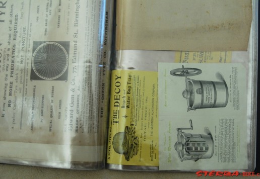 Set of advertising leaflets, invoices and written, material, mostly English, MIX parts, bicycles