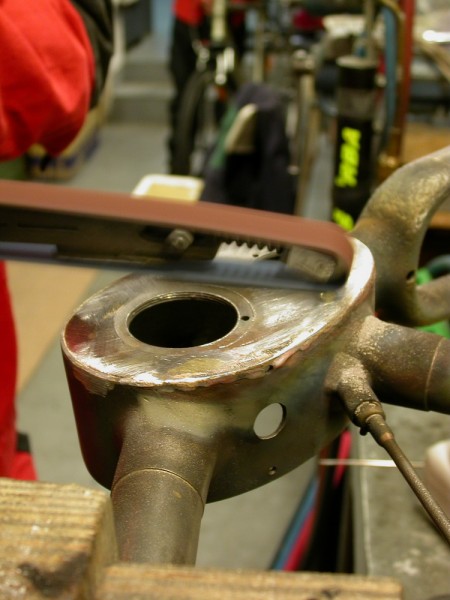 Painting the frames of historical bicycles