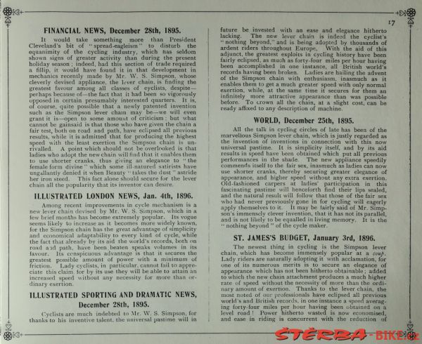 SIMPSON CYCLES (Simpson "Lever" Chain) - 1896