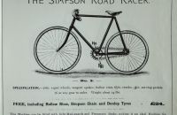 SIMPSON CYCLES (Simpson "Lever" Chain) - 1896