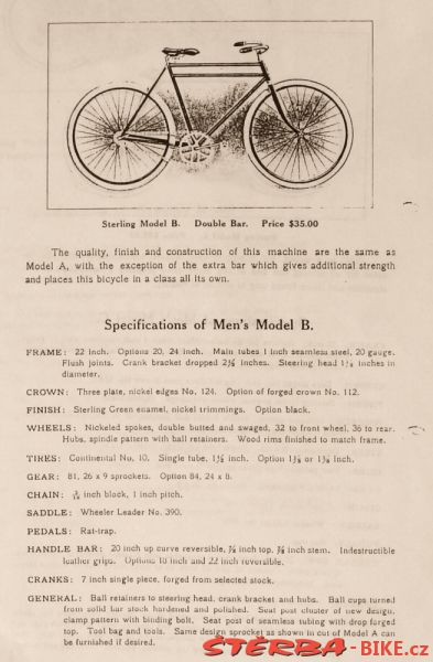 Sterling Bicycle, The Pope Manufacturing Co., - 1909