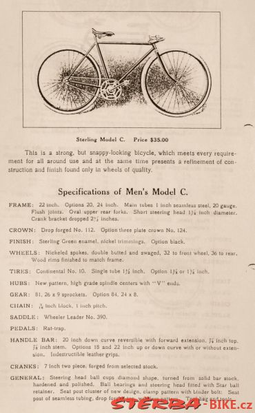 Sterling Bicycle, The Pope Manufacturing Co., - 1909