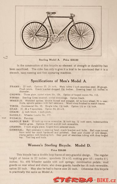 Sterling Bicycle, The Pope Manufacturing Co., - 1909