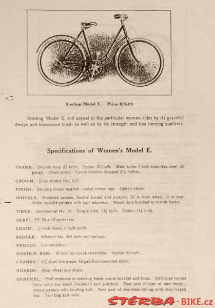 Sterling Bicycle, The Pope Manufacturing Co., - 1909