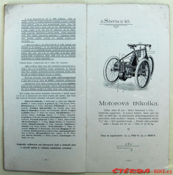 Laurin & Klement 1901 – Kola a motocykly