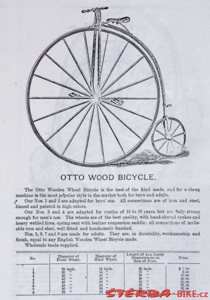 OTTO Wood Bicycle - USA, okolo 1885