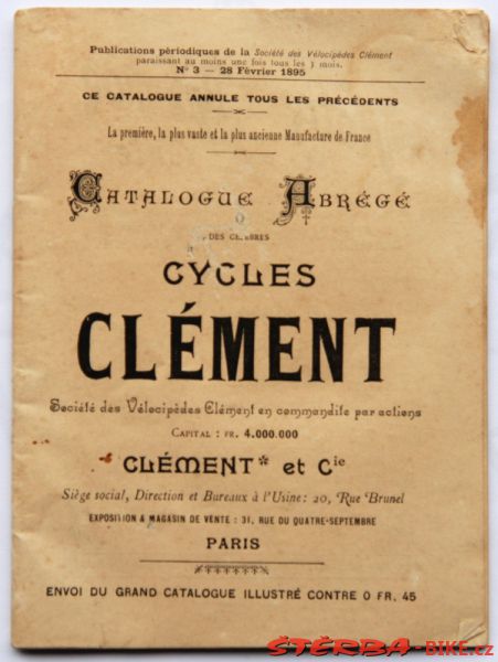 Závodní kolo - Clément & Cie., Paris, Francie - 1895