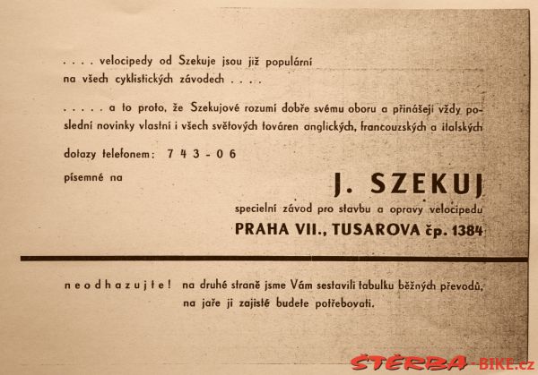 Szekuj - Praha cca 1939