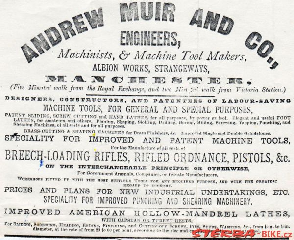 Andrew MUIR & Co., Manchester, England – 1869/70