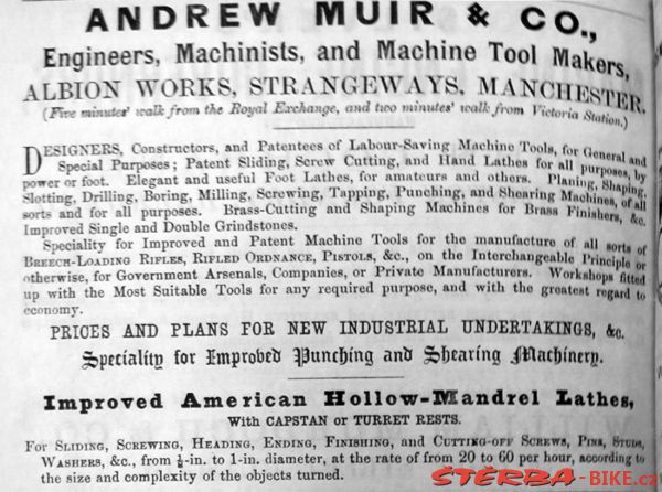 Andrew MUIR & Co., Manchester, England – 1869/70