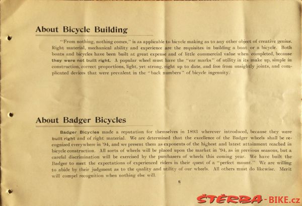 Badger Cycle Company 1894