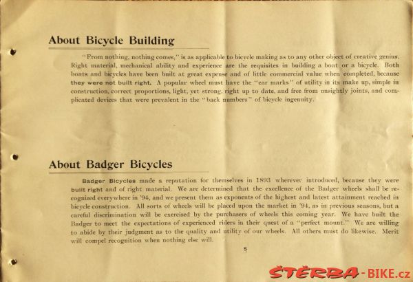 Badger Cycle Company 1894