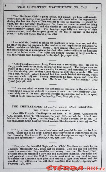 Coventry Machinists Co.  – 1887