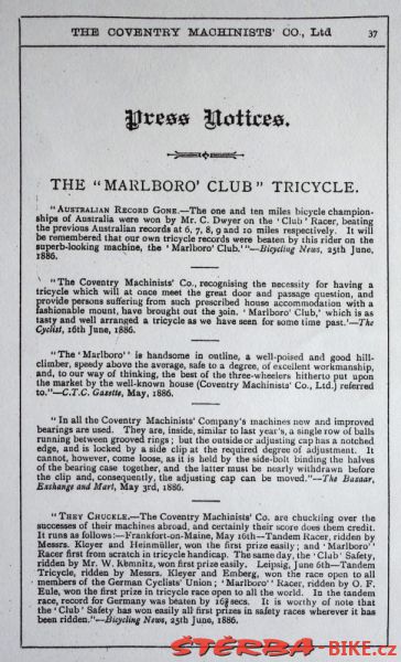 Coventry Machinists Co.  – 1887